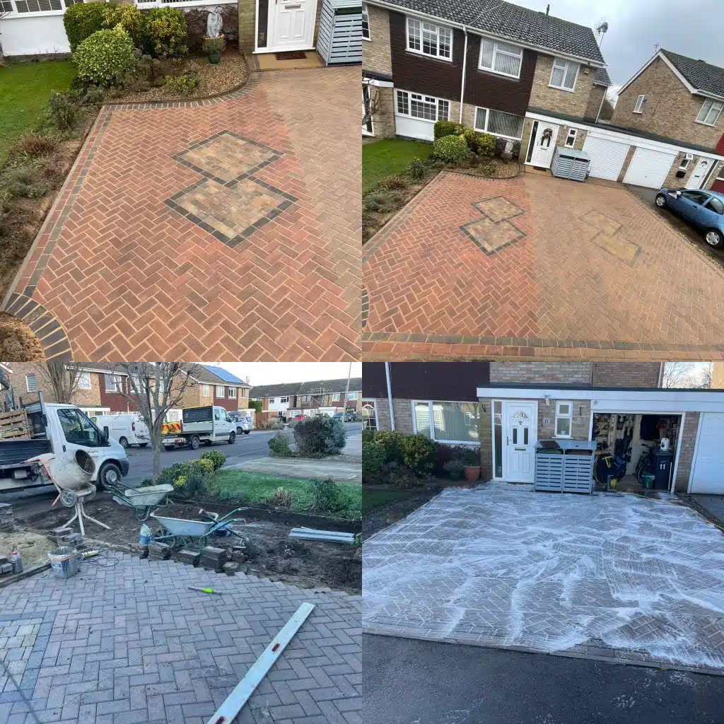 Large block paving driveway in Sonning